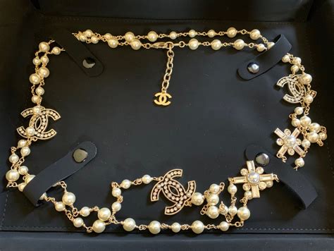 chanel pearl crystal cc necklace|chanel pearl long strand necklaces.